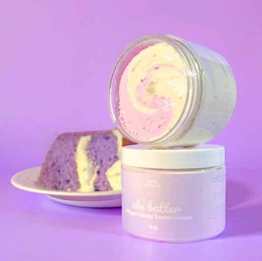 ube batter whipped body buttercream